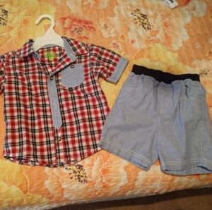 Dress shirt and shorts set 18mo